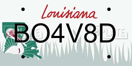 BO4V8D Louisiana License Plate