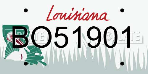 BO51901 Louisiana License Plate