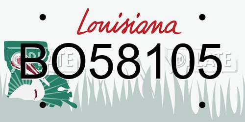 BO58105 Louisiana License Plate