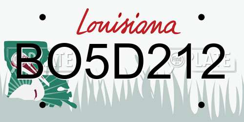 BO5D212 Louisiana License Plate