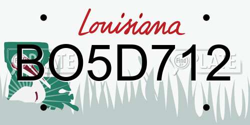 BO5D712 Louisiana License Plate