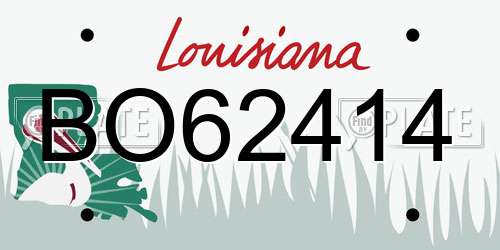 BO62414 Louisiana License Plate