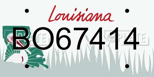 BO67414 Louisiana License Plate