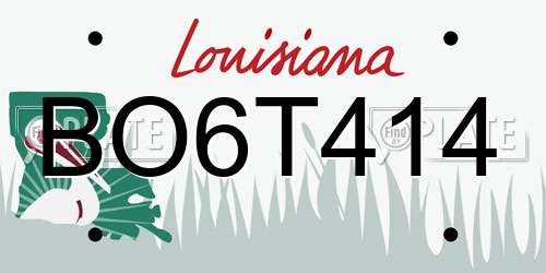 BO6T414 Louisiana License Plate