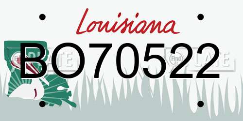 BO70522 Louisiana License Plate