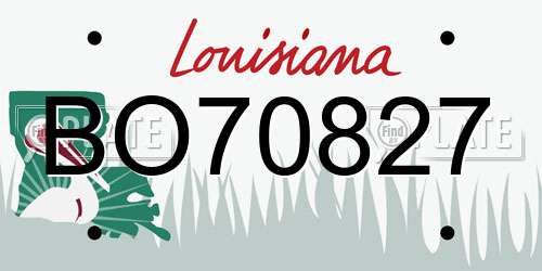 BO70827 Louisiana License Plate