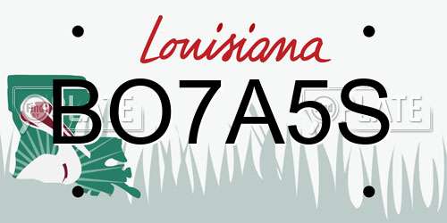 BO7A5S Louisiana License Plate