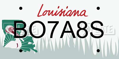 BO7A8S Louisiana License Plate