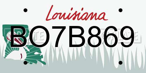 BO7B869 Louisiana License Plate