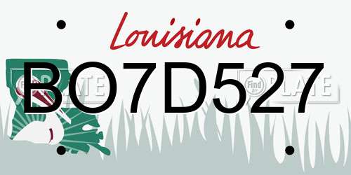 BO7D527 Louisiana License Plate