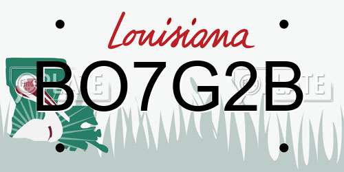 BO7G2B Louisiana License Plate