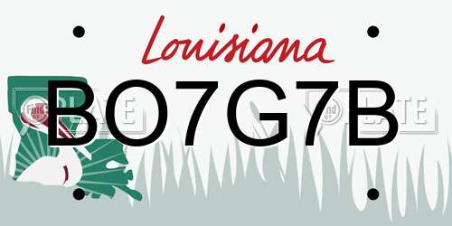 BO7G7B Louisiana License Plate