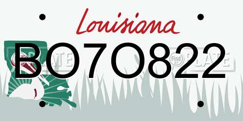BO7O822 Louisiana License Plate