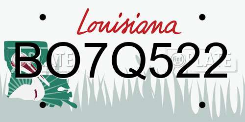 BO7Q522 Louisiana License Plate