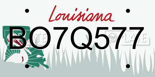 BO7Q577 Louisiana License Plate