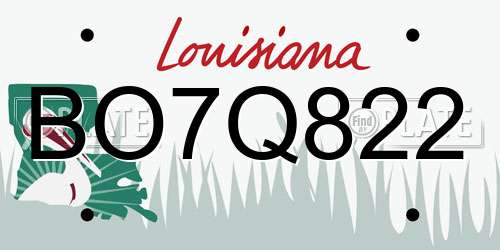 BO7Q822 Louisiana License Plate