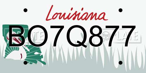 BO7Q877 Louisiana License Plate