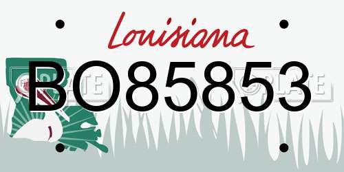 BO85853 Louisiana License Plate