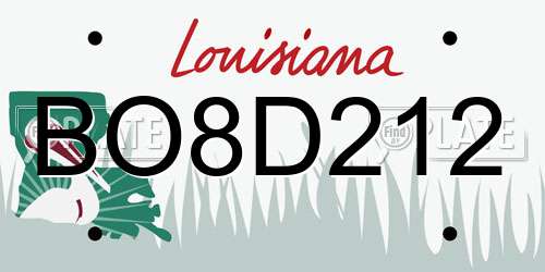 BO8D212 Louisiana License Plate