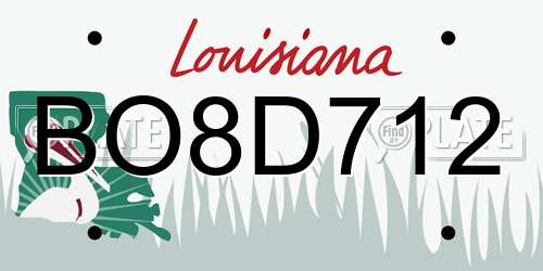 BO8D712 Louisiana License Plate