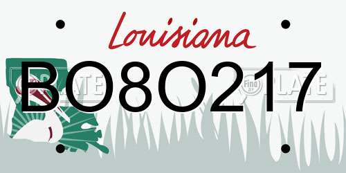 BO8O217 Louisiana License Plate