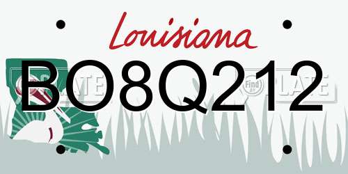 BO8Q212 Louisiana License Plate
