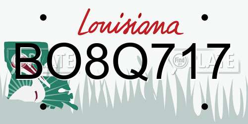 BO8Q717 Louisiana License Plate