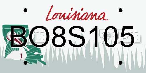 BO8S105 Louisiana License Plate