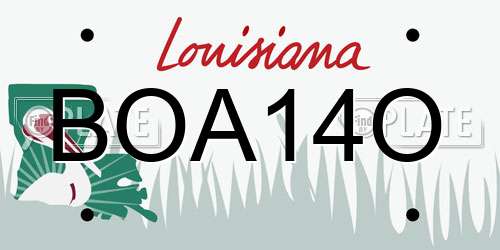 BOA14O Louisiana License Plate