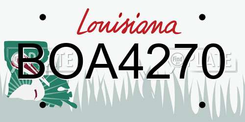 BOA4270 Louisiana License Plate