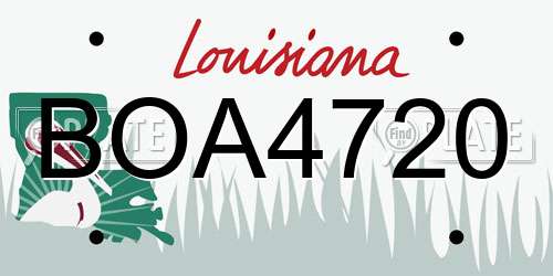 BOA4720 Louisiana License Plate
