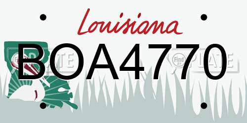 BOA4770 Louisiana License Plate