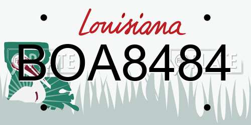 BOA8484 Louisiana License Plate