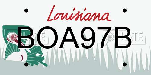 BOA97B Louisiana License Plate