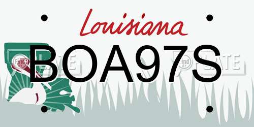 BOA97S Louisiana License Plate