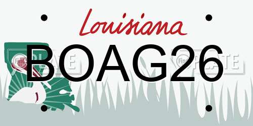 BOAG26 Louisiana License Plate