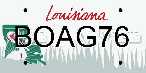 BOAG76 Louisiana License Plate