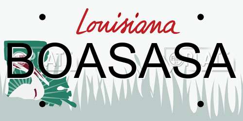 BOASASA Louisiana License Plate
