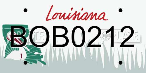BOB0212 Louisiana License Plate