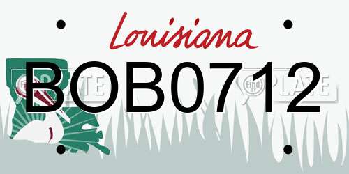BOB0712 Louisiana License Plate