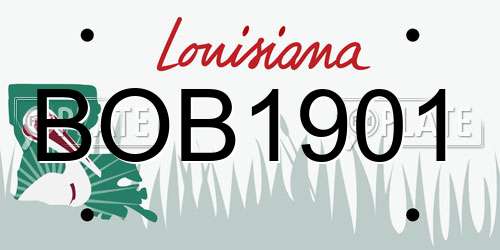 BOB1901 Louisiana License Plate