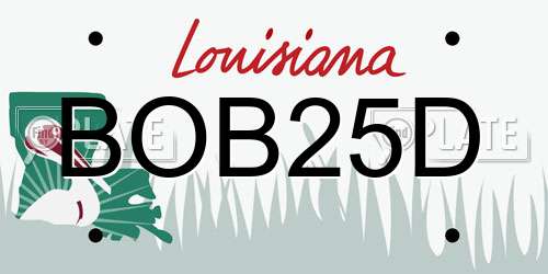 BOB25D Louisiana License Plate