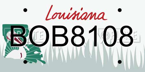 BOB8108 Louisiana License Plate