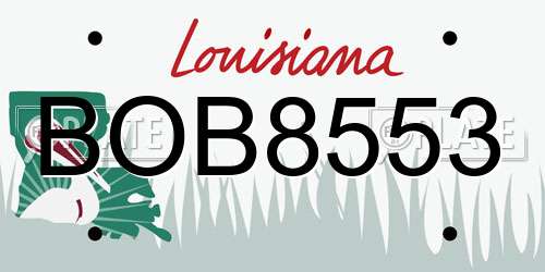 BOB8553 Louisiana License Plate