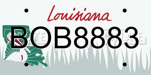BOB8883 Louisiana License Plate
