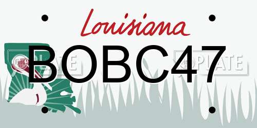 BOBC47 Louisiana License Plate