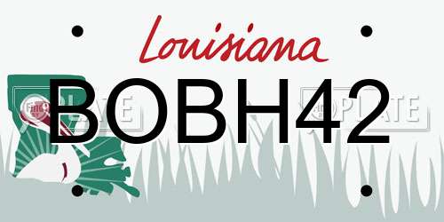 BOBH42 Louisiana License Plate