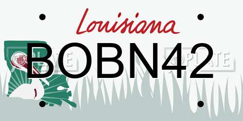 BOBN42 Louisiana License Plate