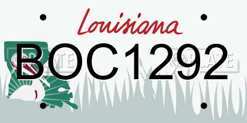 BOC1292 Louisiana License Plate