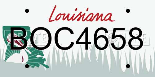 BOC4658 Louisiana License Plate